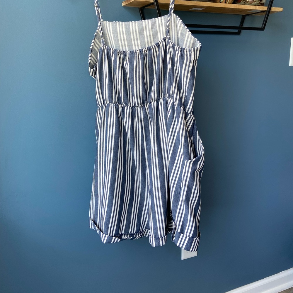True Craft Blue Stripe Romper- Size L - Picture 4 of 7